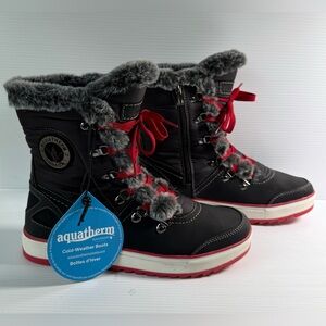 Aquatherm Mara Women's Winter Boots Black and Red Size 11 New with Tags